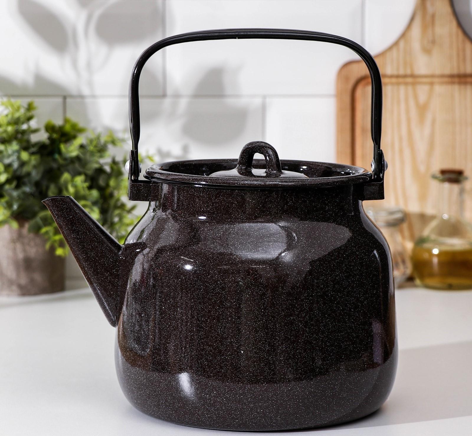 Чайник, 3,5 л, без деколи, индукция, цвет коричневый