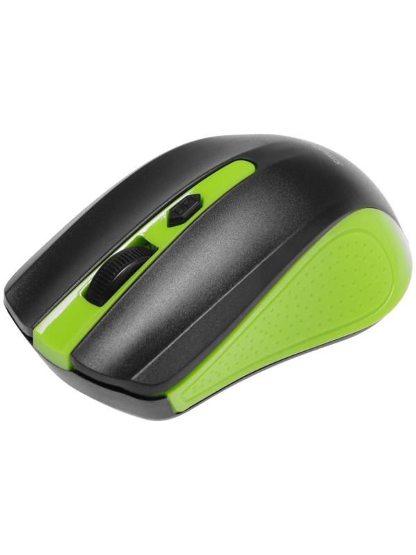 Мышь Smartbuy ONE 352, беспроводная, оптическая, 1600 dpi, 2xAAA (не в компл), зелёно-чёрная