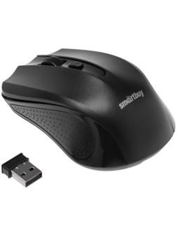 Мышь Smartbuy ONE 352, беспроводная, оптическая, 1600 dpi, 2xAAA (не в комплекте), чёрная