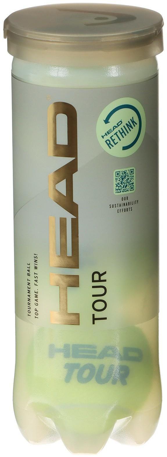 Мяч теннисный HEAD TOUR 3B, 3 шт., одобрено ITF, сукно, натуральная резина, 570703