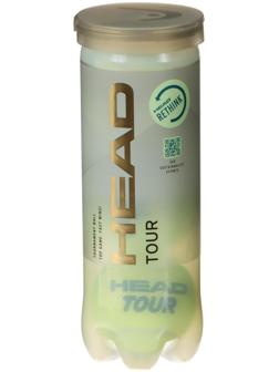Мяч теннисный HEAD TOUR 3B, 3 шт., одобрено ITF, сукно, натуральная резина, 570703