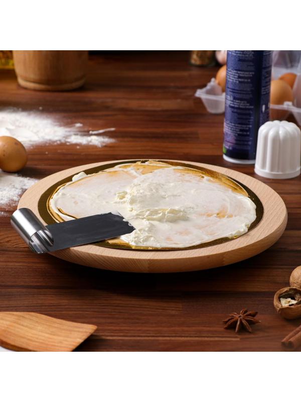 Подставка-доска сервировочная Доброе Дерево, вращающаяся, 30 см, массив бука