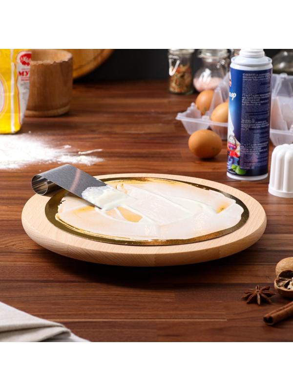 Подставка-доска сервировочная Доброе Дерево, вращающаяся, 30 см, массив бука