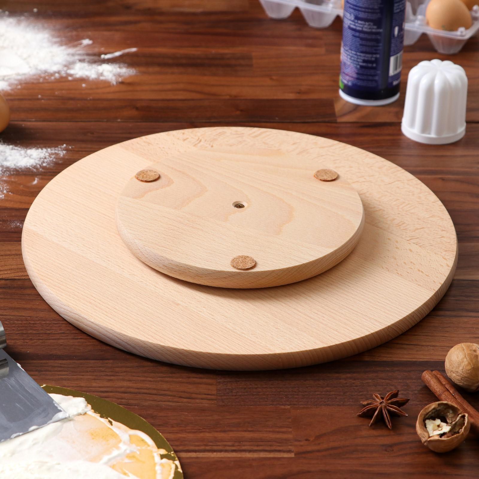 Подставка-доска сервировочная, вращающаяся, 35 см, массив бука