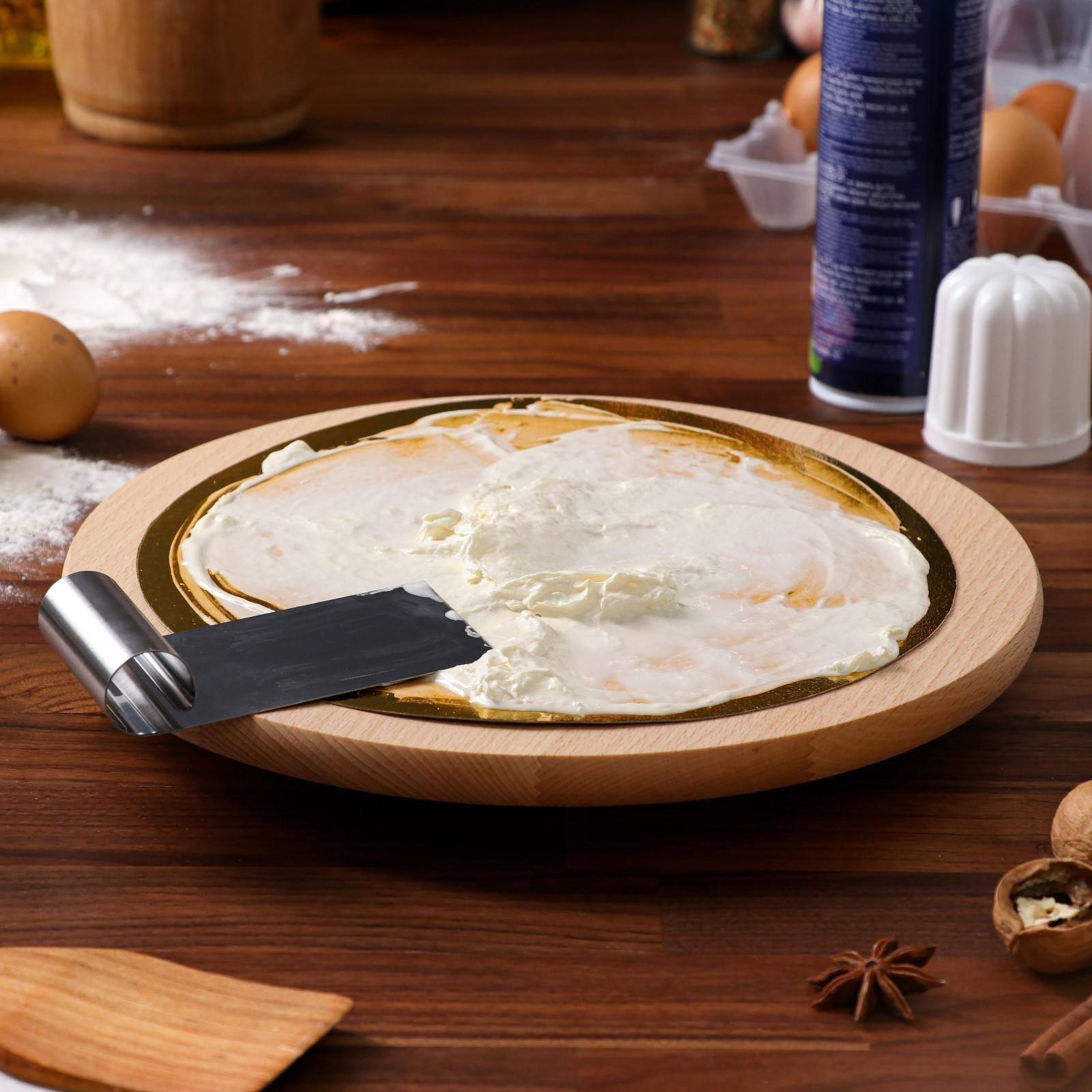 Подставка-доска сервировочная, вращающаяся, 35 см, массив бука