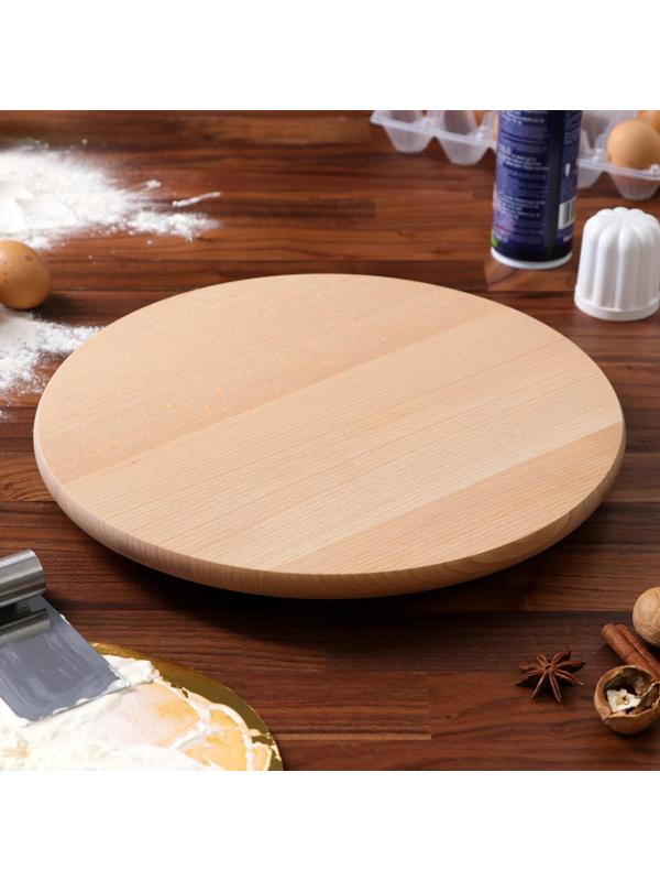 Подставка-доска сервировочная, вращающаяся, 35 см, массив бука