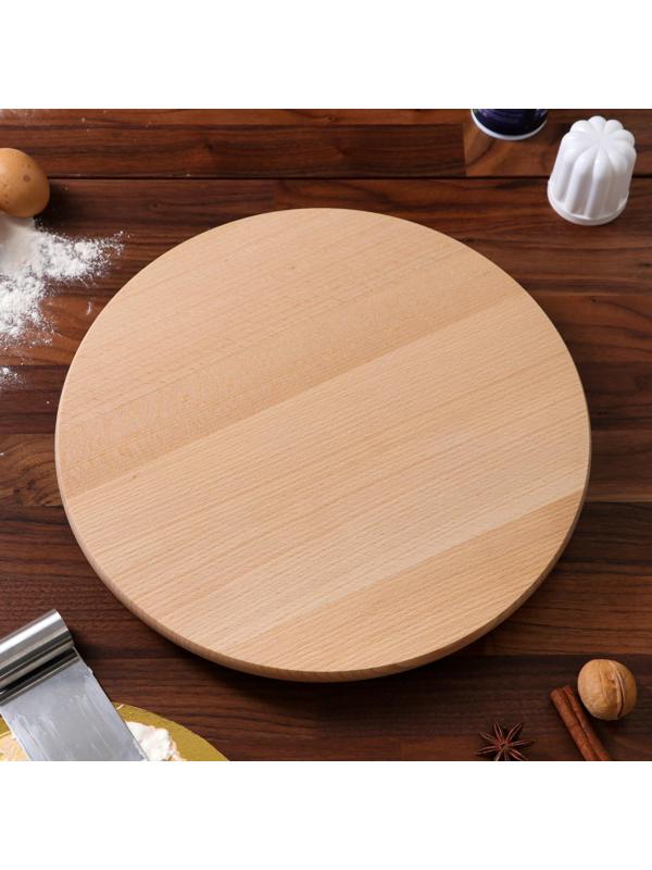 Подставка-доска сервировочная, вращающаяся, 35 см, массив бука