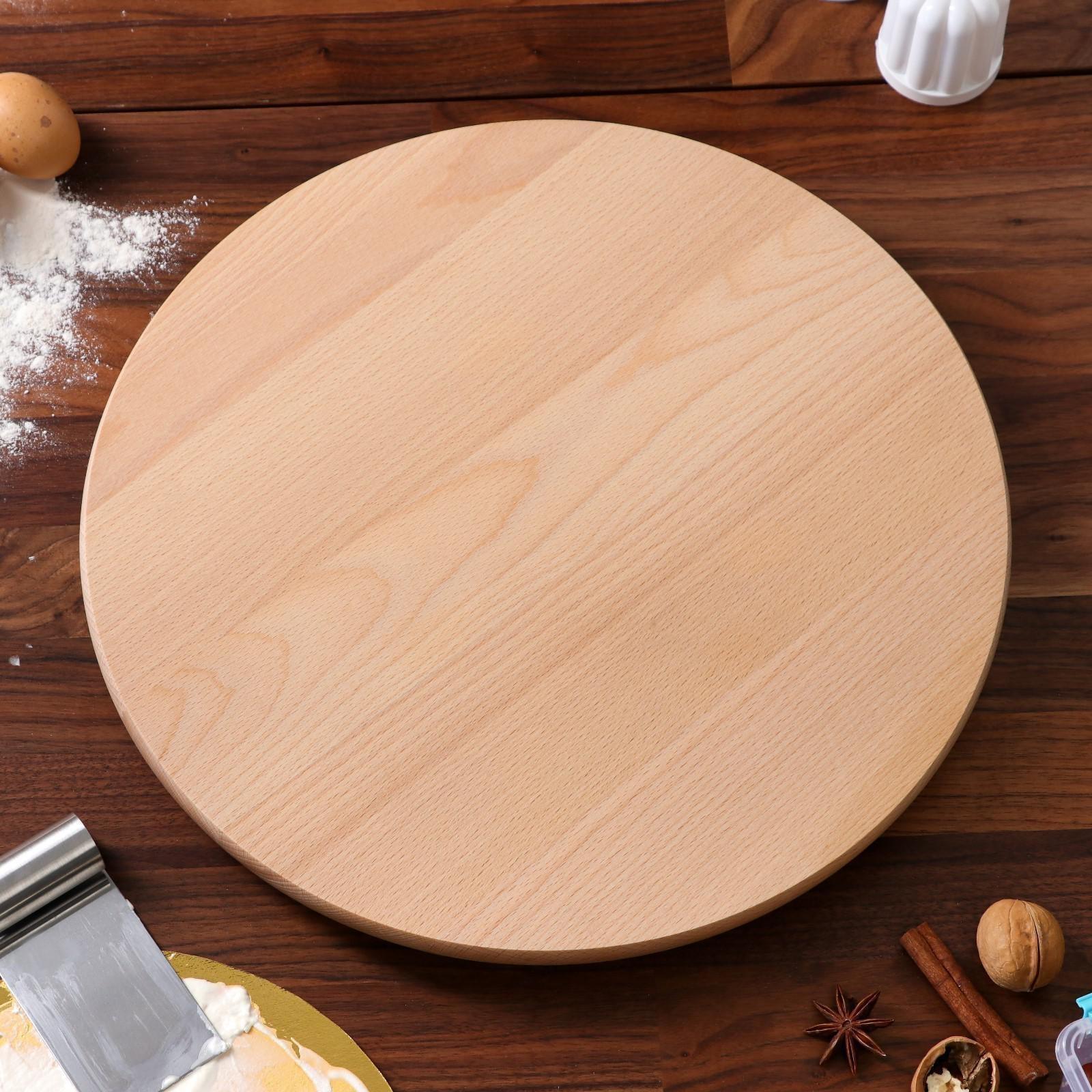 Подставка сервировочная, вращающаяся, 40 см, массив бука