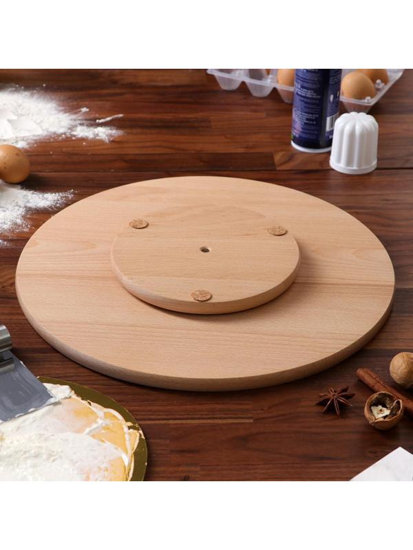 Подставка сервировочная, вращающаяся, 40 см, массив бука