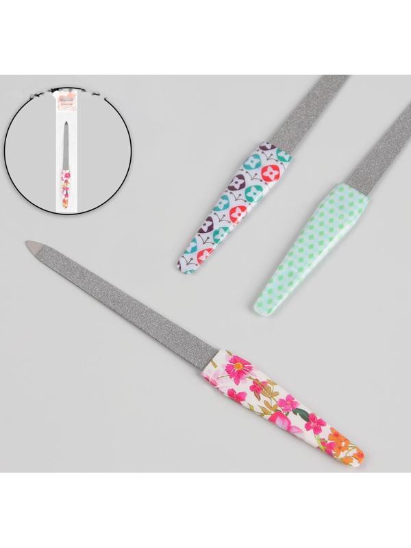 Пилка металлическая для ногтей, 15 см, рисунок МИКС