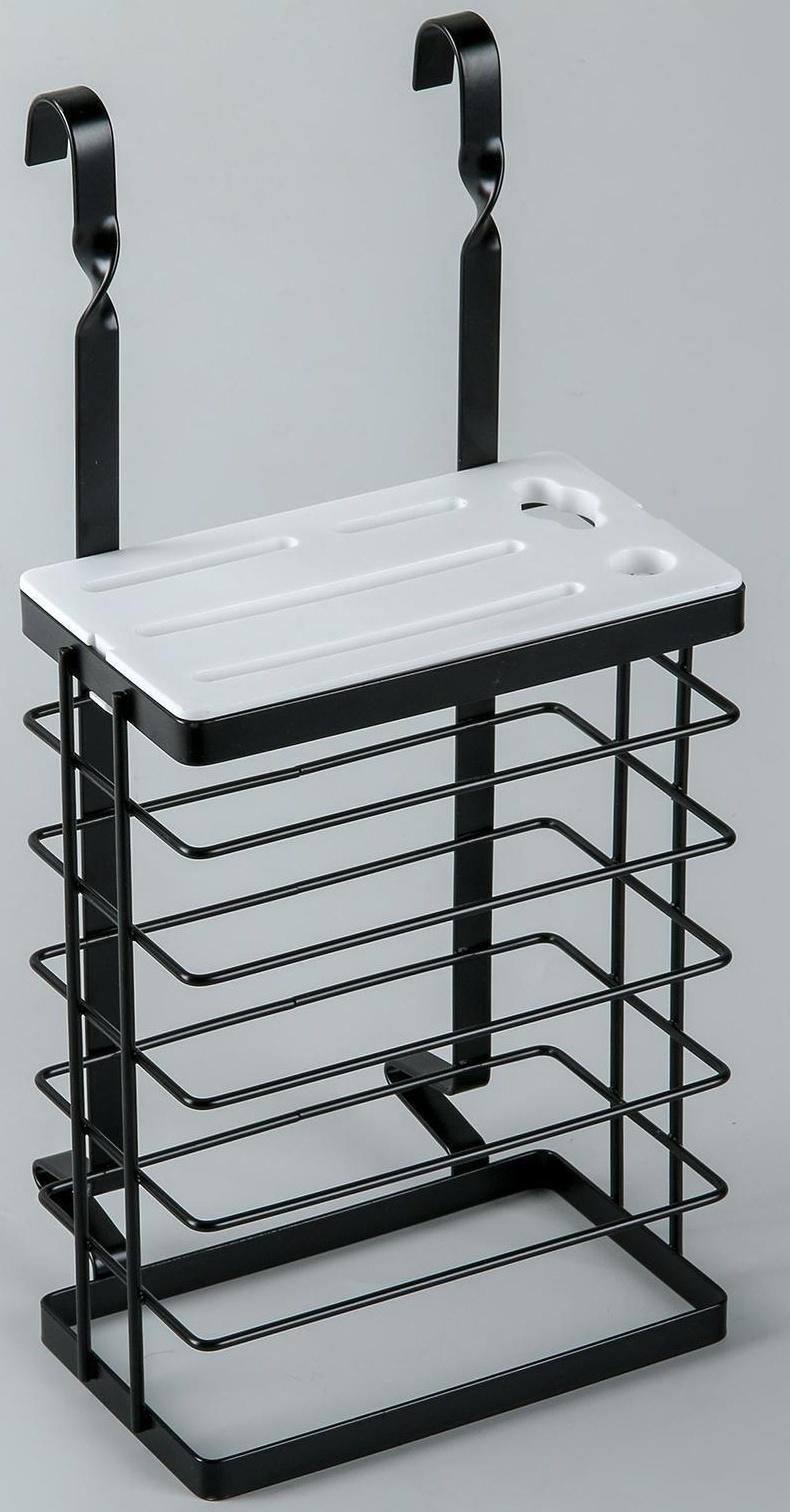 Держатель для ножей на рейлинг, 16,3×9,5×34,6 см, цвет чёрный