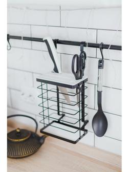 Держатель для ножей на рейлинг, 16,3×9,5×34,6 см, цвет чёрный