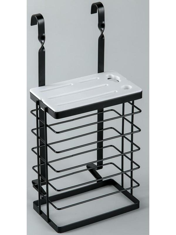 Держатель для ножей на рейлинг, 16,3×9,5×34,6 см, цвет чёрный