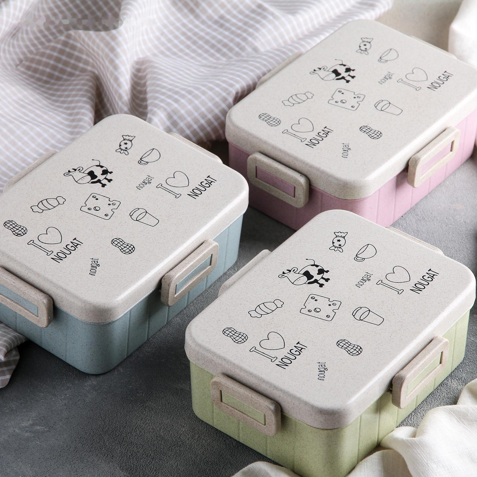 Ланч-бокс пластиковый «Люблю вкусняшки», с ложкой, прямоугольный, цвет МИКС