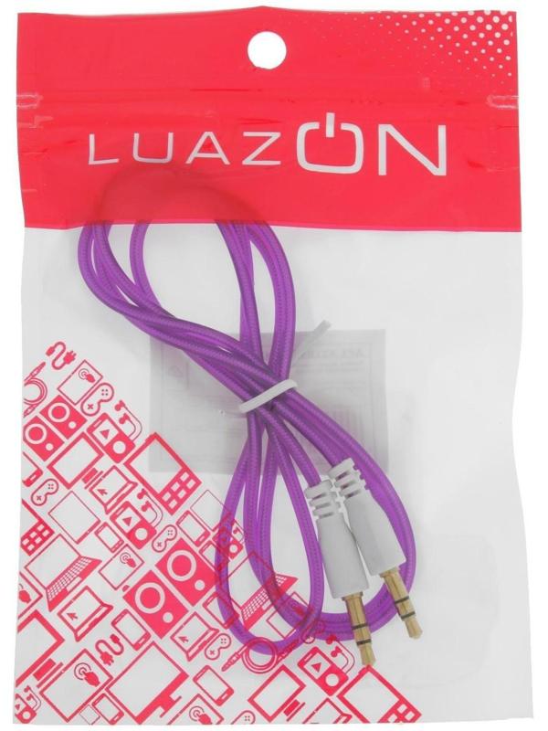 Кабель аудио AUX LuazON, Jack 3.5 мм(m)-Jack 3.5 мм(m), прозрачная оплетка, 1 м, фиолетовый
