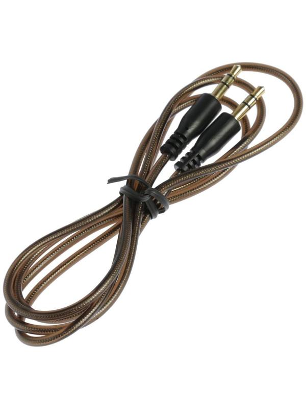 Кабель аудио AUX LuazON, Jack 3.5 мм(m)-Jack 3.5 мм(m), прозрачная оплетка, 1 м, чёрный