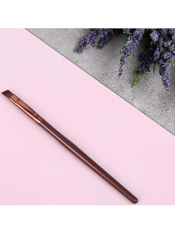 Кисть для макияжа «Brush СOFFEE», скошенная, 13 см, цвет коричневый/бронзовый