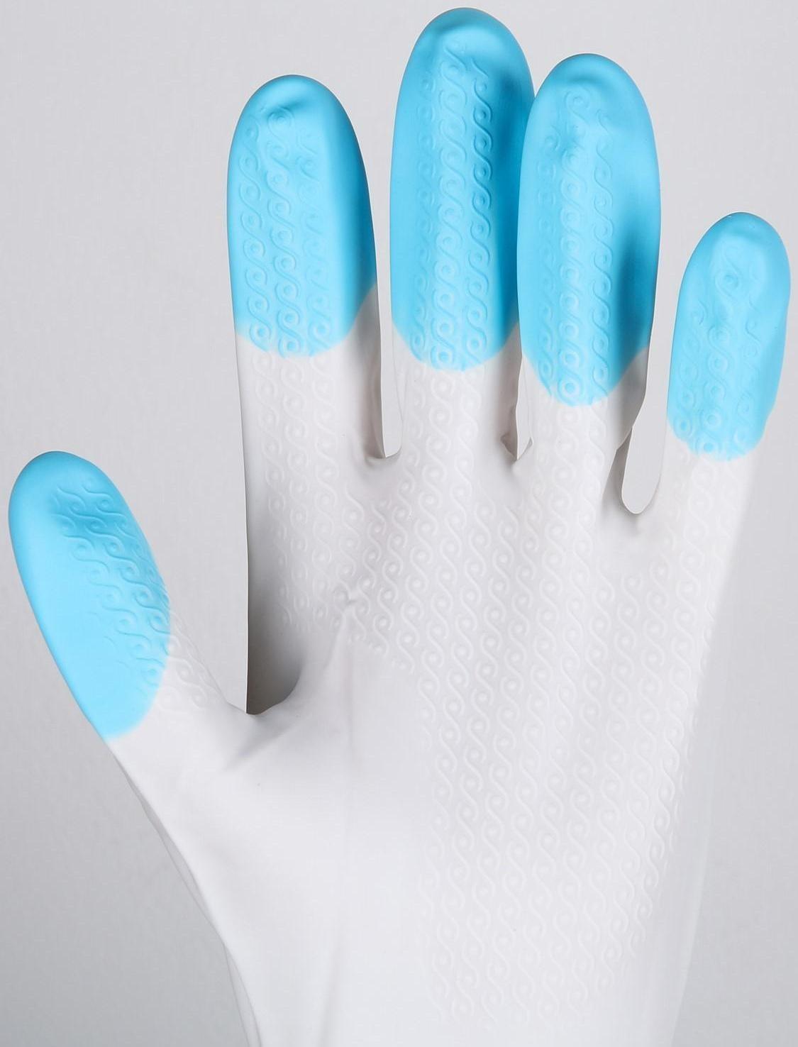 Перчатки хозяйственные Доляна, размер M, ПВХ, защитные, суперпрочные, 70 гр, цвет МИКС