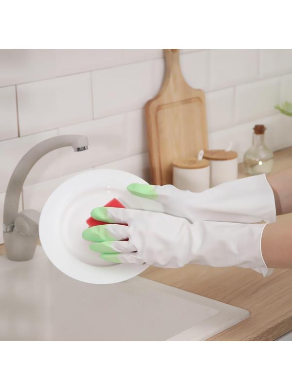 Перчатки хозяйственные Доляна, размер M, ПВХ, защитные, суперпрочные, 70 гр, цвет МИКС