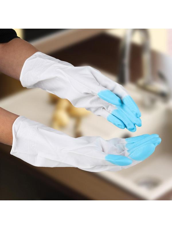 Перчатки хозяйственные Доляна, размер L, ПВХ, защитные, суперпрочные, 70 гр, цвет МИКС