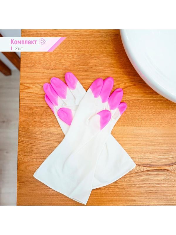 Перчатки хозяйственные Доляна, размер L, ПВХ, защитные, суперпрочные, 70 гр, цвет МИКС