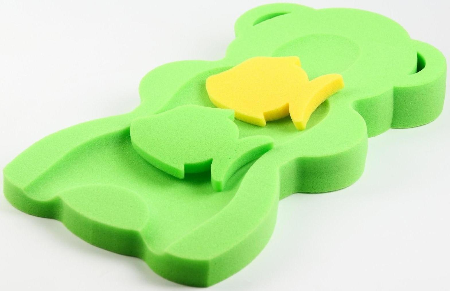 Подкладка для купания макси «Мишка», цвет зеленый, 55х30х6см