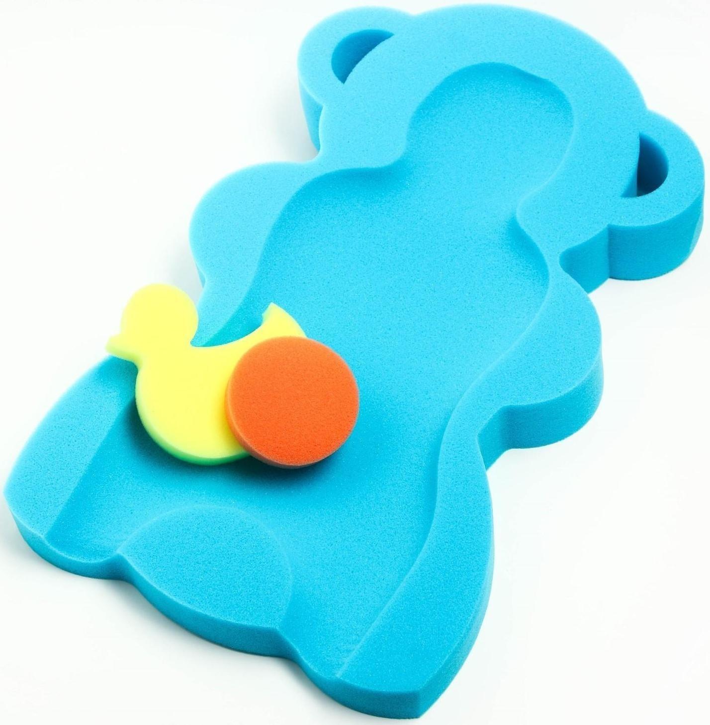 Подкладка для купания макси «Мишка», цвет зеленый, 55х30х6см