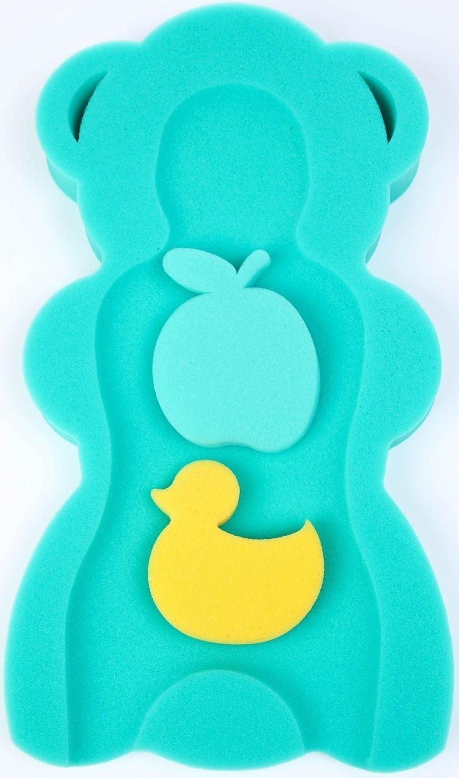 Подкладка для купания макси «Мишка», цвет зеленый, 55х30х6см