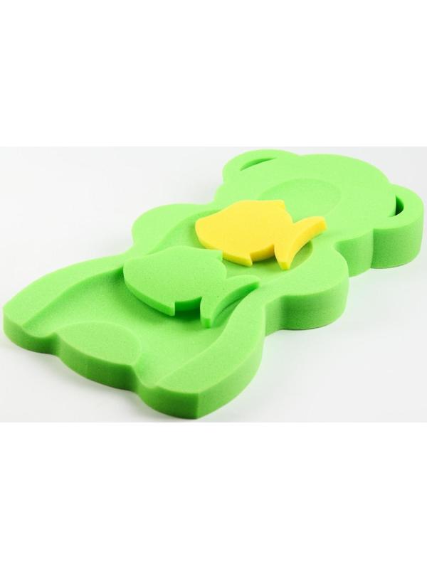 Подкладка для купания макси «Мишка», цвет зеленый, 55х30х6см