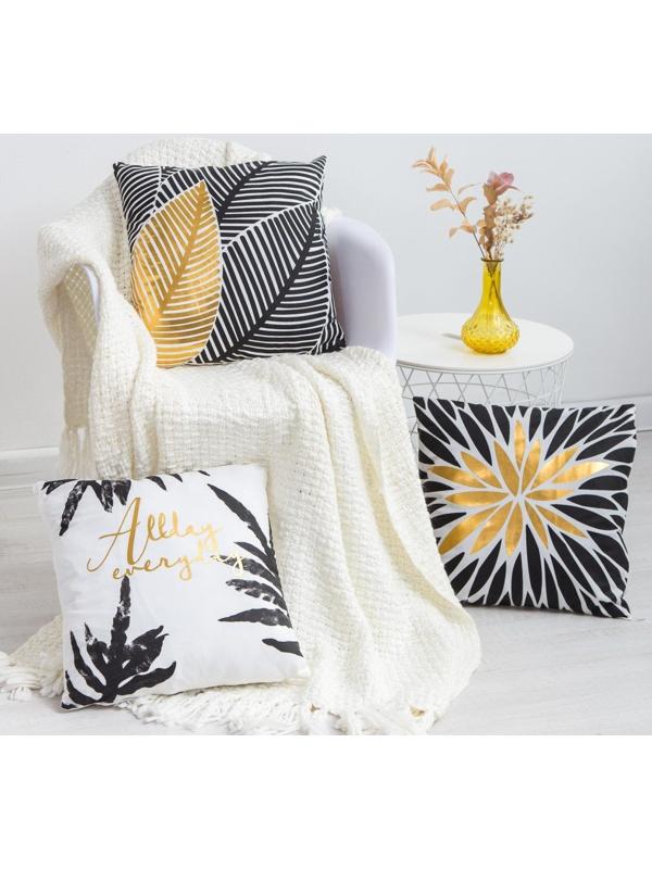 Наволочка декоративная Этель «Листья» 42 х 42 см, велюр