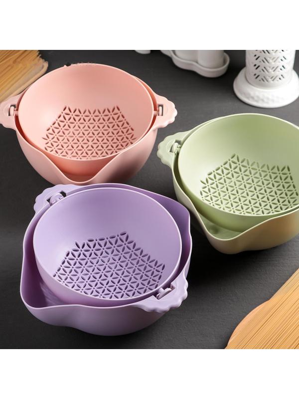 Дуршлаг кухонный с поддоном, d=25 см, цвет МИКС