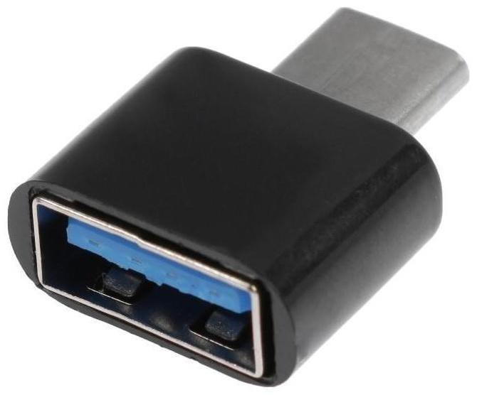 OTG адаптер LuazON Type-C - USB, цвет чёрный