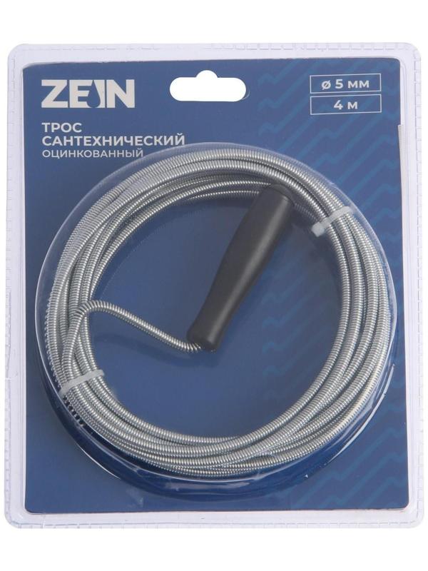 Трос сантехнический ZEIN engr, оцинкованный, с ручкой, d=5 мм, L=4 м