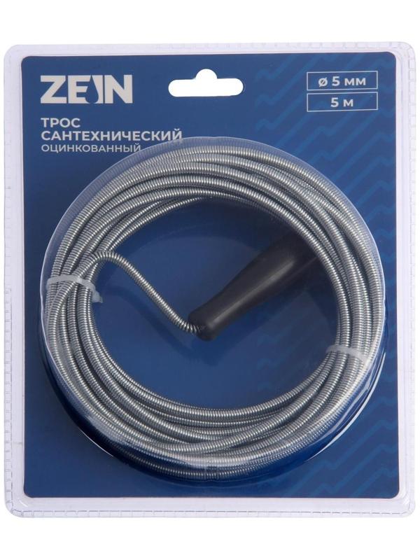 Трос сантехнический ZEIN engr, оцинкованный, с ручкой, d=5 мм, L=5 м