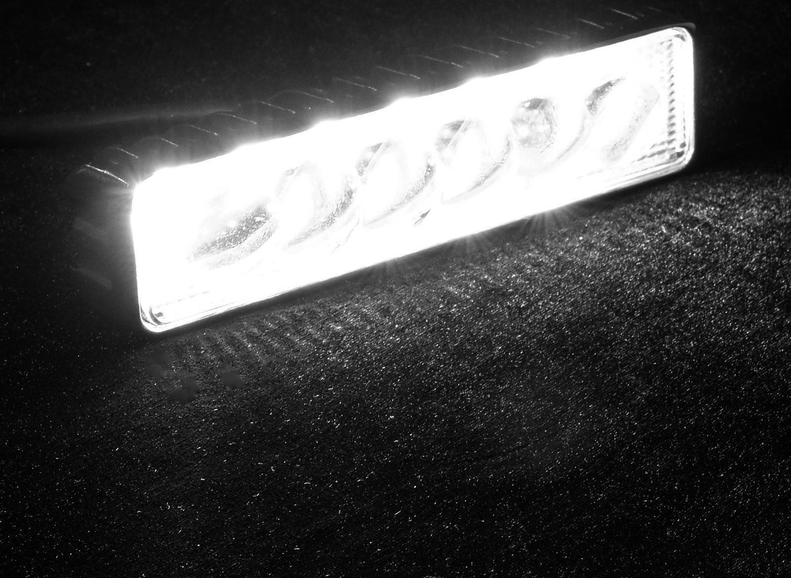 Противотуманная фара, 12 В, 6 LED, IP67, 18 Вт, направленный линзованный свет