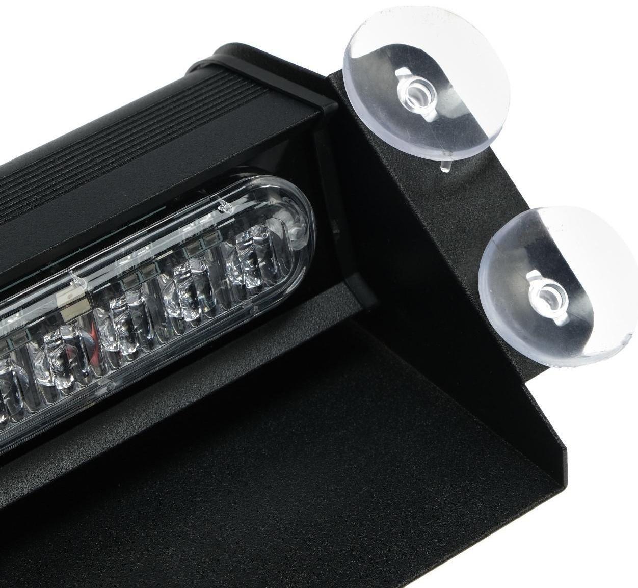 Сигнальный стробоскоп под лобовое стекло 12 LED, 12В, 9 режимов, красно-синий