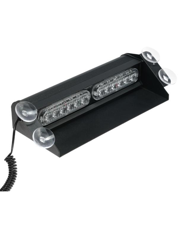 Сигнальный стробоскоп под лобовое стекло 12 LED, 12В, 9 режимов, красно-синий