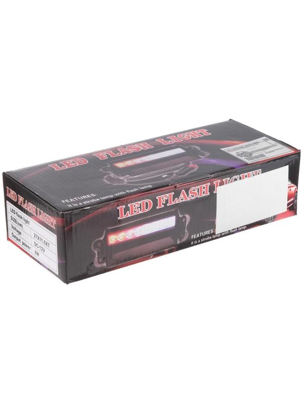 Сигнальный стробоскоп под лобовое стекло 12 LED, 12В, 9 режимов, красно-синий