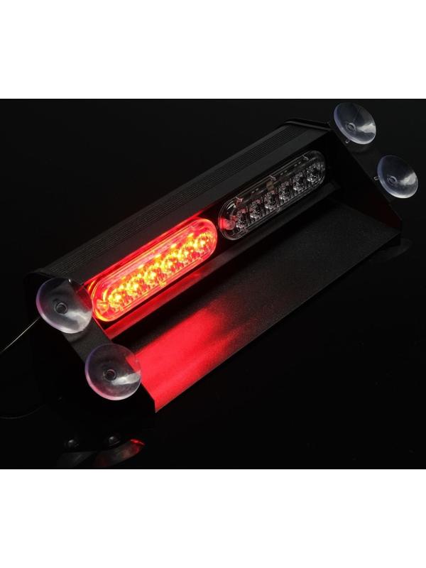 Сигнальный стробоскоп под лобовое стекло 12 LED, 12В, 9 режимов, красно-синий