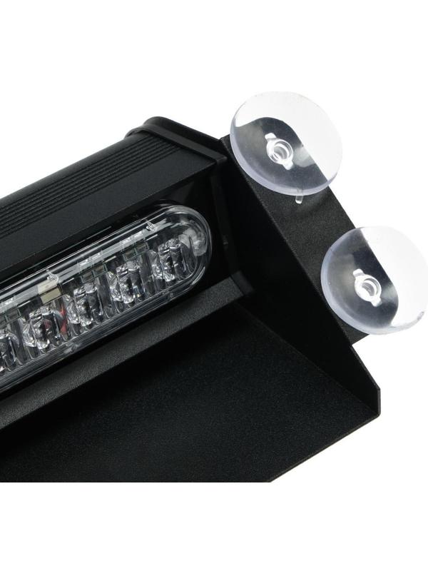 Сигнальный стробоскоп под лобовое стекло 12 LED, 12В, 9 режимов, красно-синий