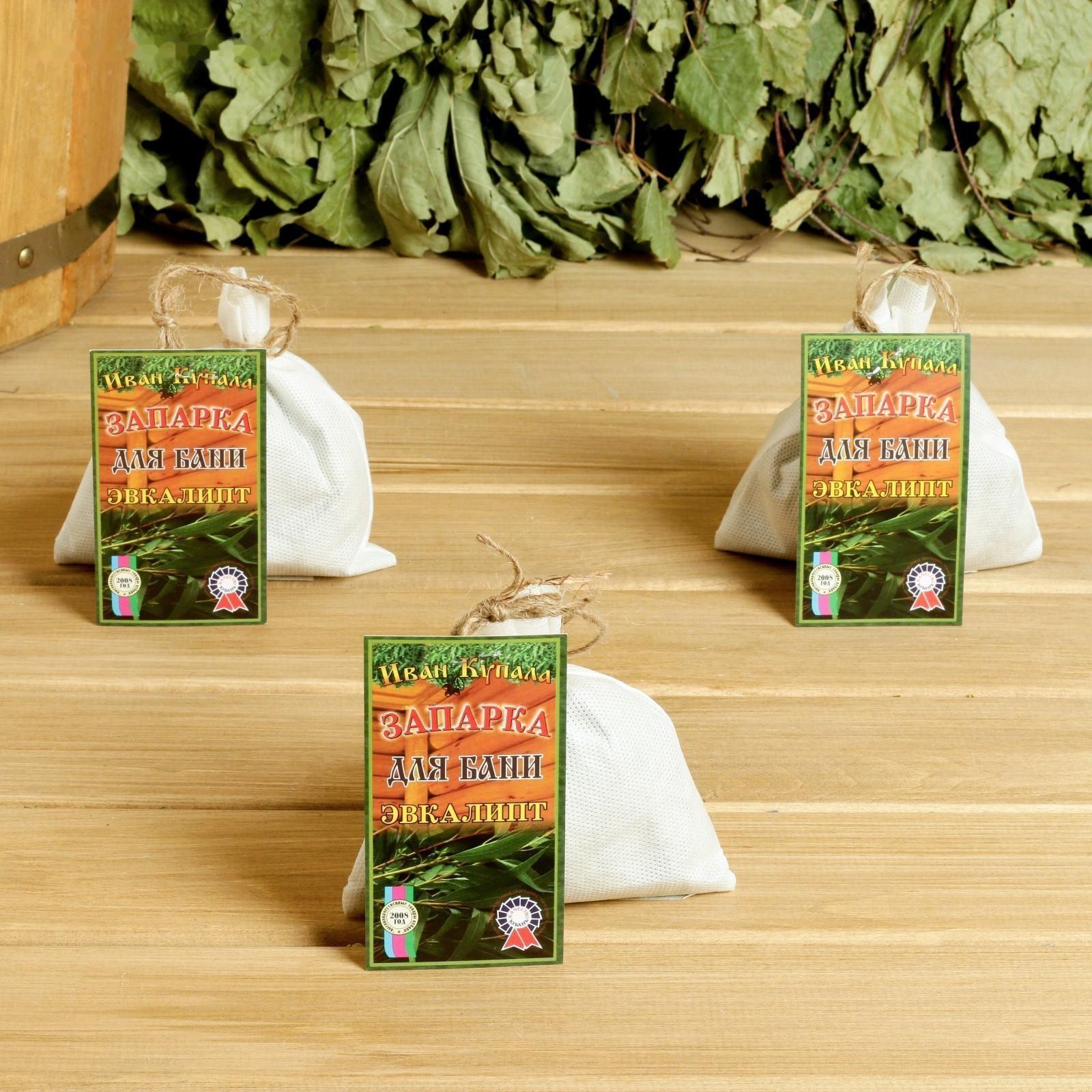 Набор запарок эвкалиптовых 30 гр. с пучком эвкалипта в мешочке