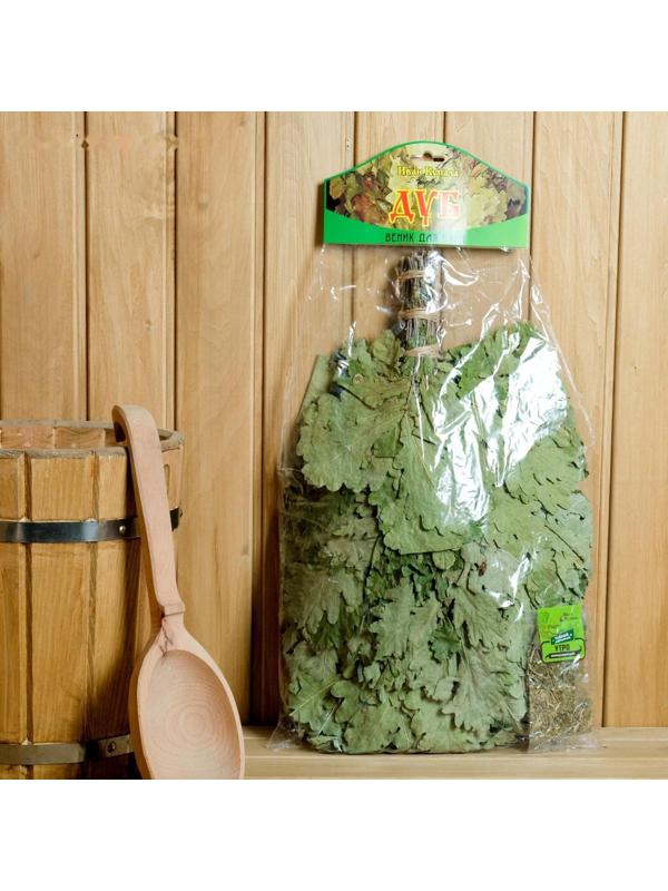 Набор веник ЭКСТРА из кавказского дуба с чайным напитком 