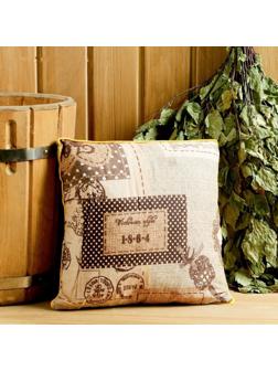 Подушка из кавказских трав на основе листьев дуба и эвкалипта, МИКС, 27×27 см