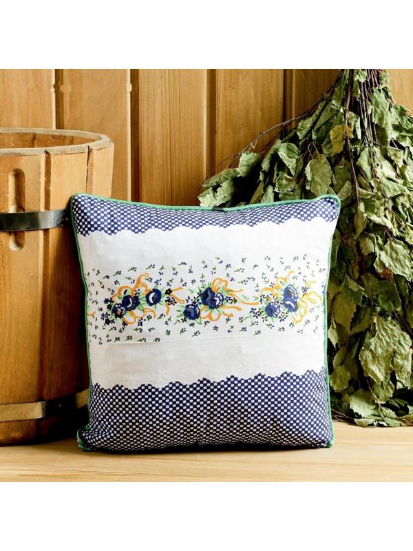 Подушка из кавказских трав на основе листьев дуба и эвкалипта, МИКС, 27×27 см