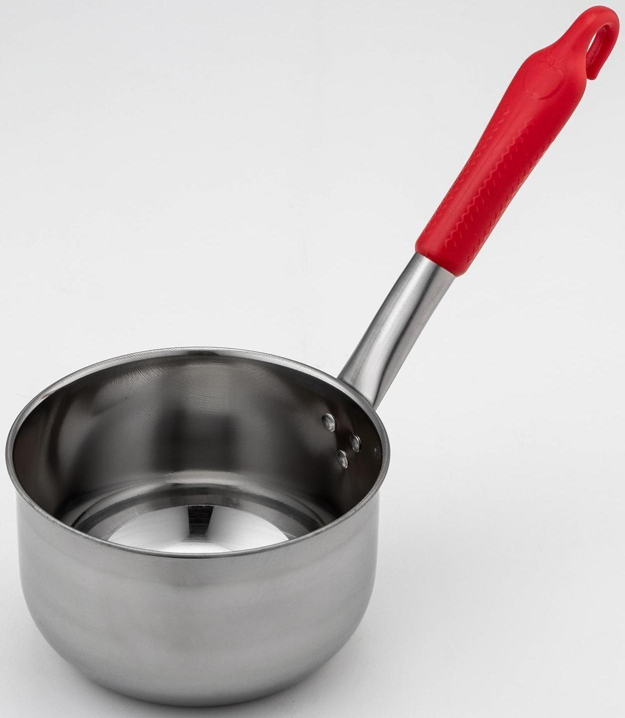 Ковш из нержавеющей стали, 1 л, пластиковая ручка, цвет ручки МИКС