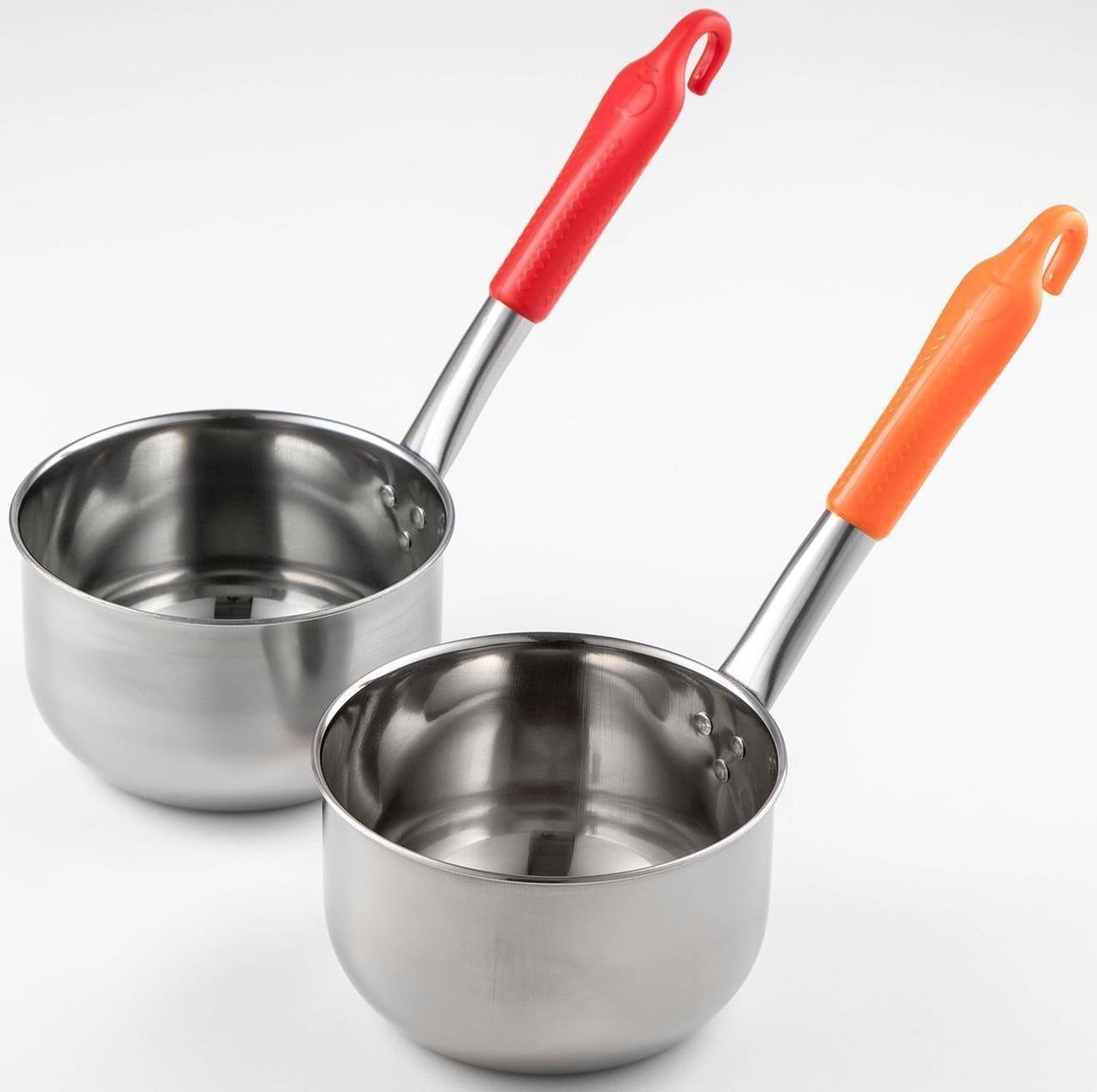 Ковш из нержавеющей стали, 1 л, пластиковая ручка, цвет ручки МИКС