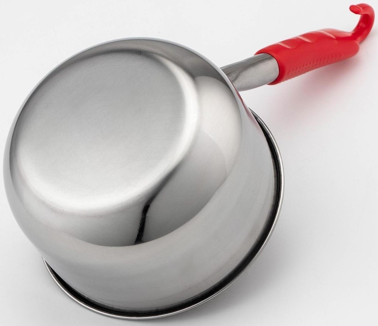 Ковш из нержавеющей стали, 1 л, пластиковая ручка, цвет ручки МИКС