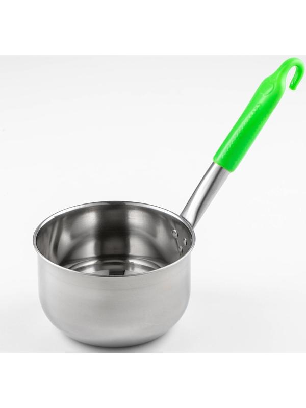 Ковш из нержавеющей стали, 1 л, пластиковая ручка, цвет ручки МИКС