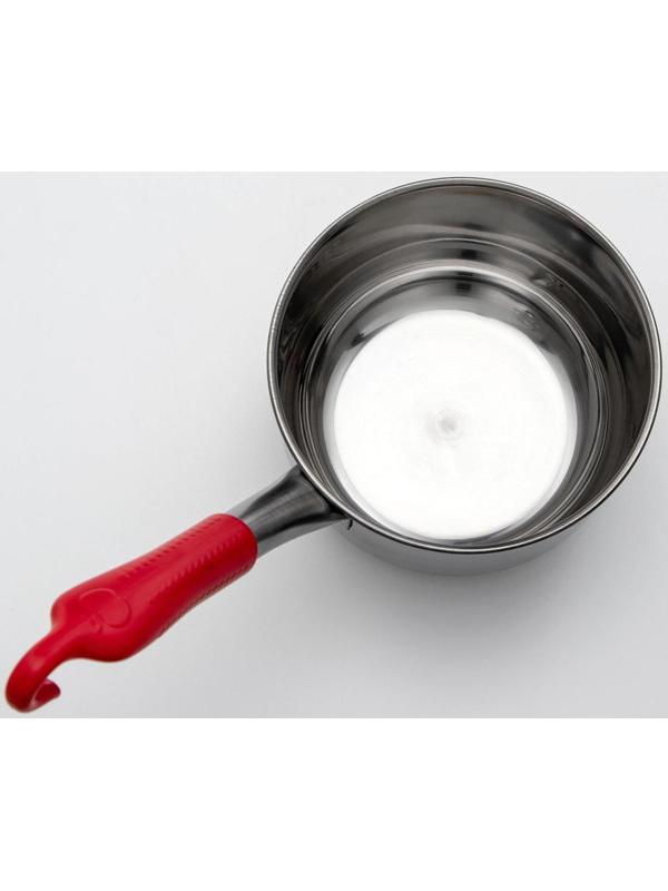 Ковш из нержавеющей стали, 1 л, пластиковая ручка, цвет ручки МИКС