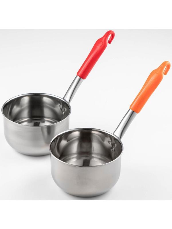 Ковш из нержавеющей стали, 1 л, пластиковая ручка, цвет ручки МИКС